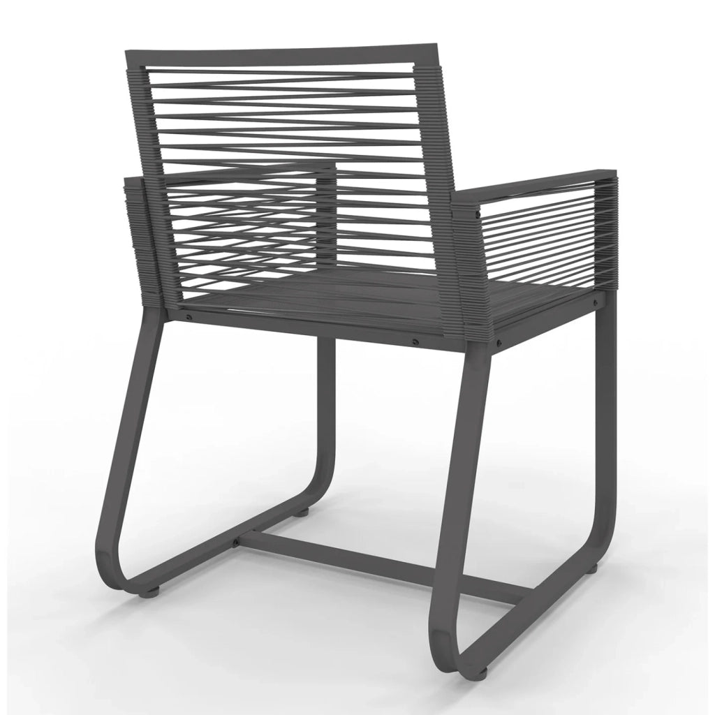 IDMarket - Set di 2 poltrone da giardino ODESSA in metallo e corda grigia