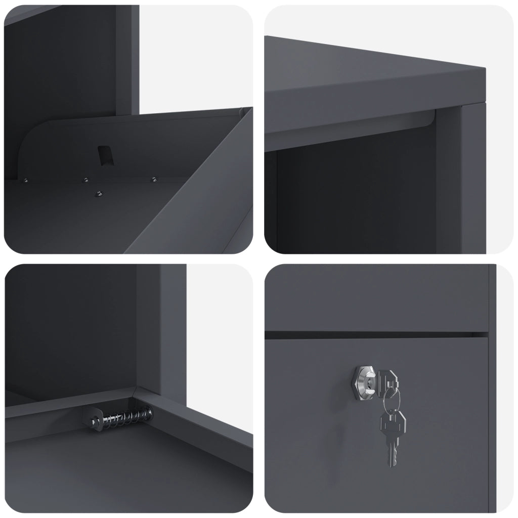 Cassetta per Pacchi Antracite 44x22x82 cm Acciaio