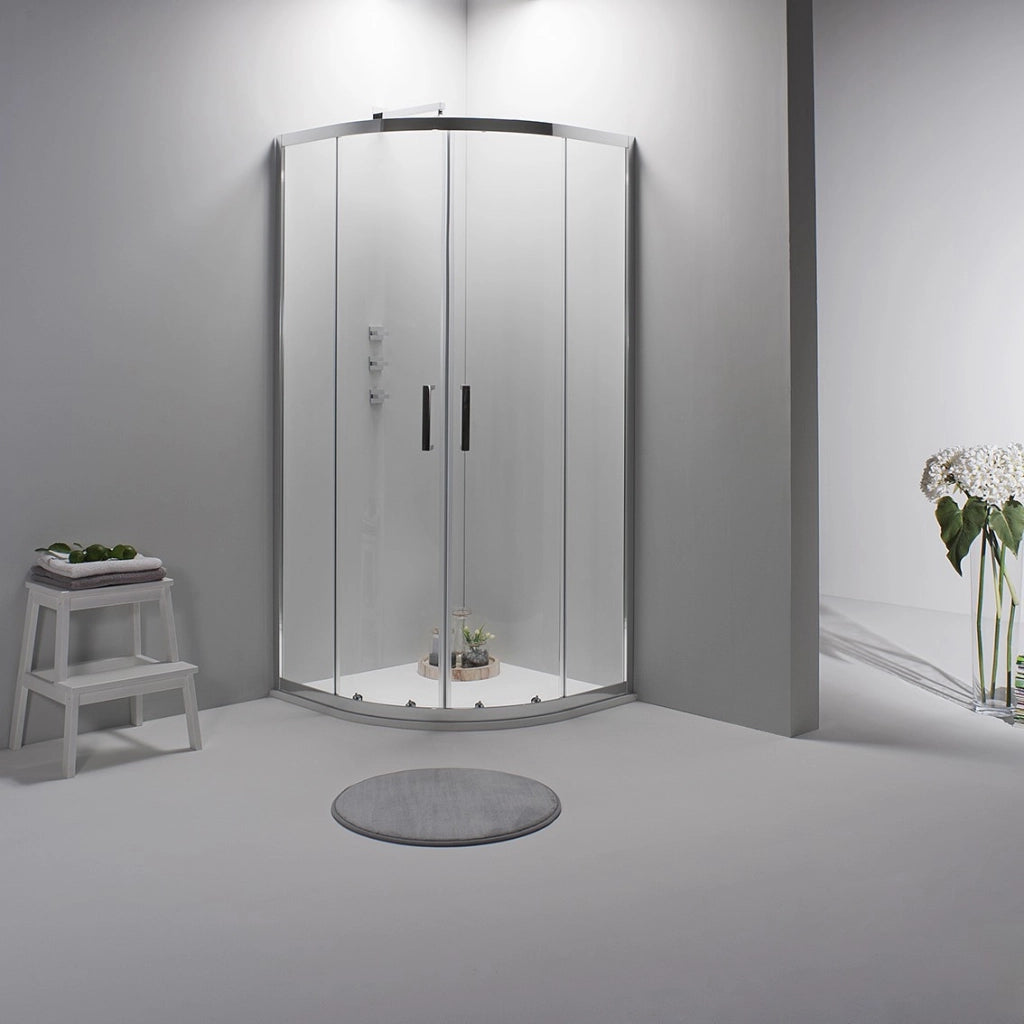 BOX DOCCIA ELITE SEMICIRCOLARE 80x80 CM SCORREVOLE TRASPARENTE