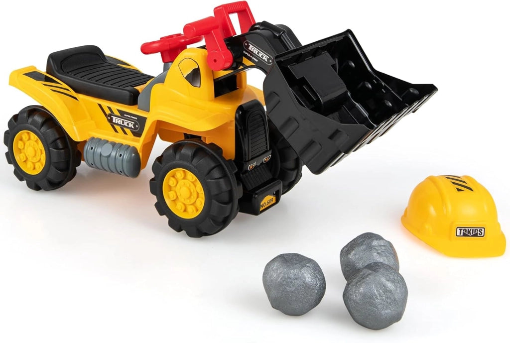 Escavatore Giocattolo Cavalcabile, Ruspa Elettrica Multifunzione con Suoni Realistici, Funzione Avanti e Dietro, Regalo per Bambini 3 Anni +, 85x45x30 cm (Stile 1)
