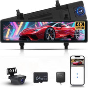 Dual Dashcam per auto - Dual camera per auto - Camera per auto - Full HD - Dual camera con visione notturna - Dual camera con sensore di movimento - Obiettivo grandangolare - Modalità parcheggio - Registrazione continua - Dual camera con slot SD