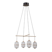 Lampada sospensione ALANI nera oro vetro LED 24W Italux