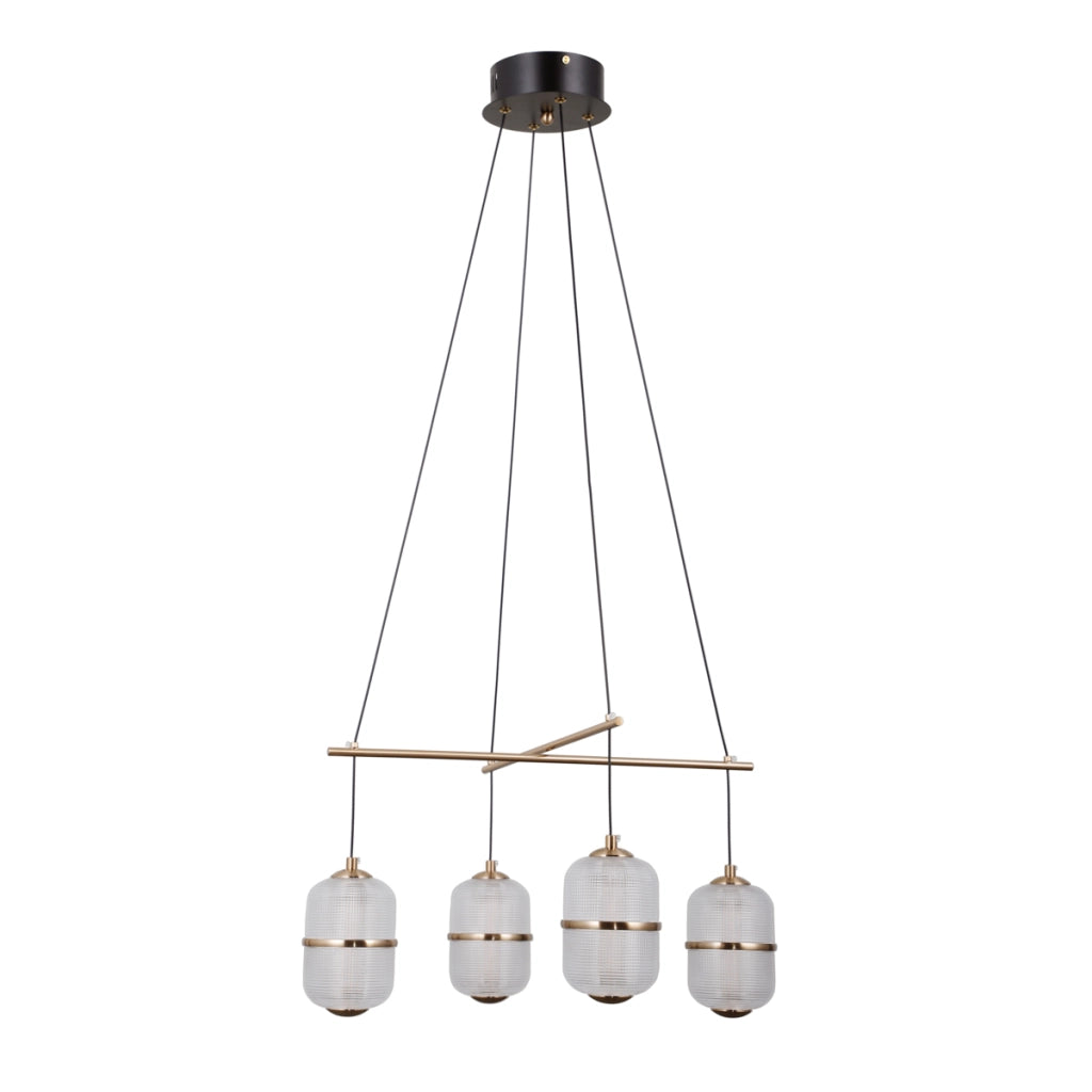 Lampada sospensione ALANI nera oro vetro LED 24W Italux