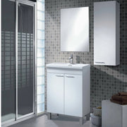 Fenile, set Mobili Bagno Specchio Incluso, Bianco Lucido