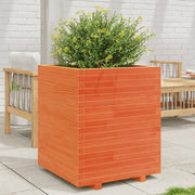 Fioriera Giardino-Vaso da Esterno-Contenitore per Piante Marrone Cera 60x60x72,5cm Legno Massello Pino