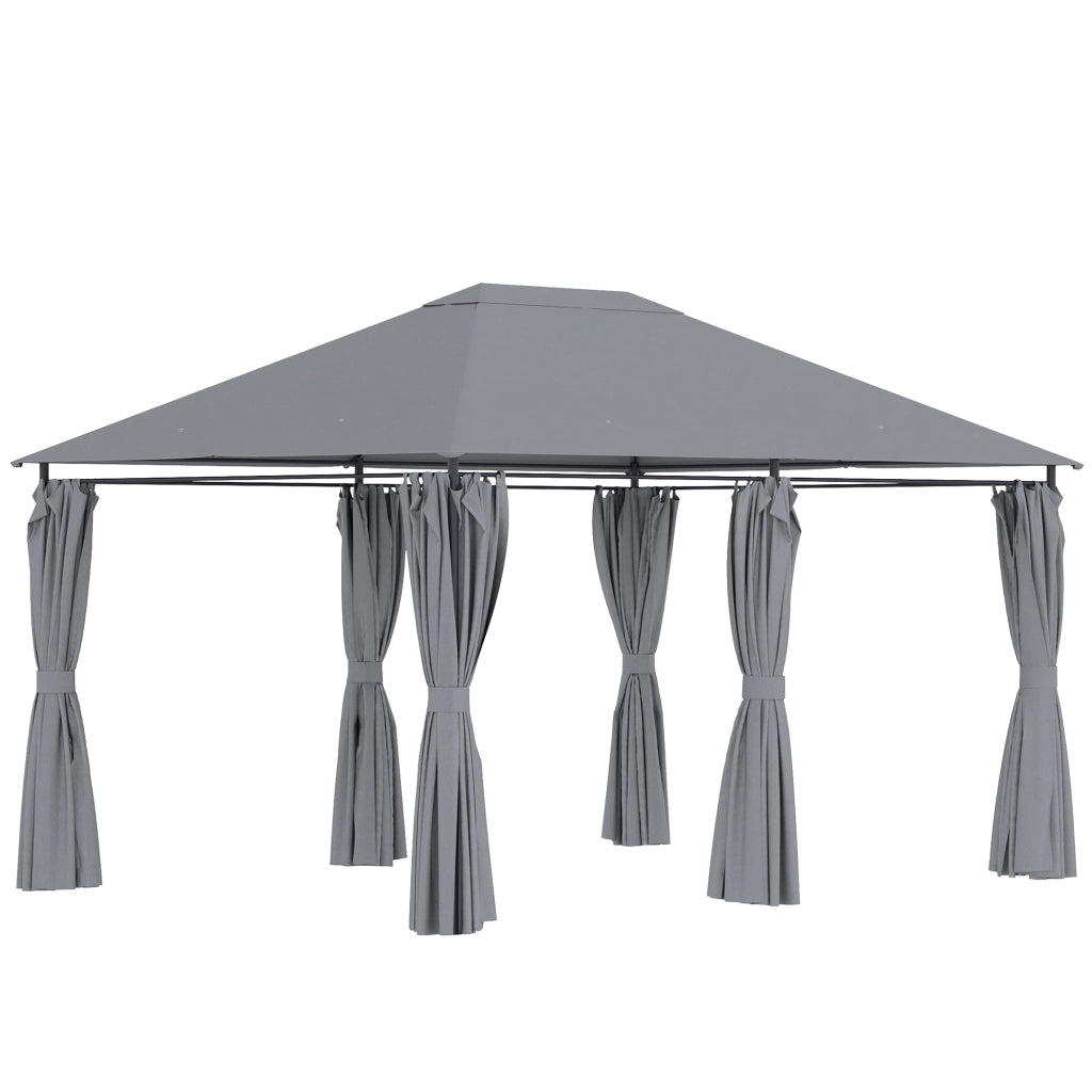 Gazebo da giardino ¨C zephmum ¨C 4x3x2.72 m grigio
