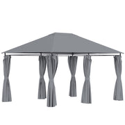 Gazebo da giardino ¨C zephmum ¨C 4x3x2.72 m grigio