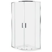 Box Doccia Semicircolare Vetro Temperato Doppia Porta argento 90 x 90 x 185 cm bagno