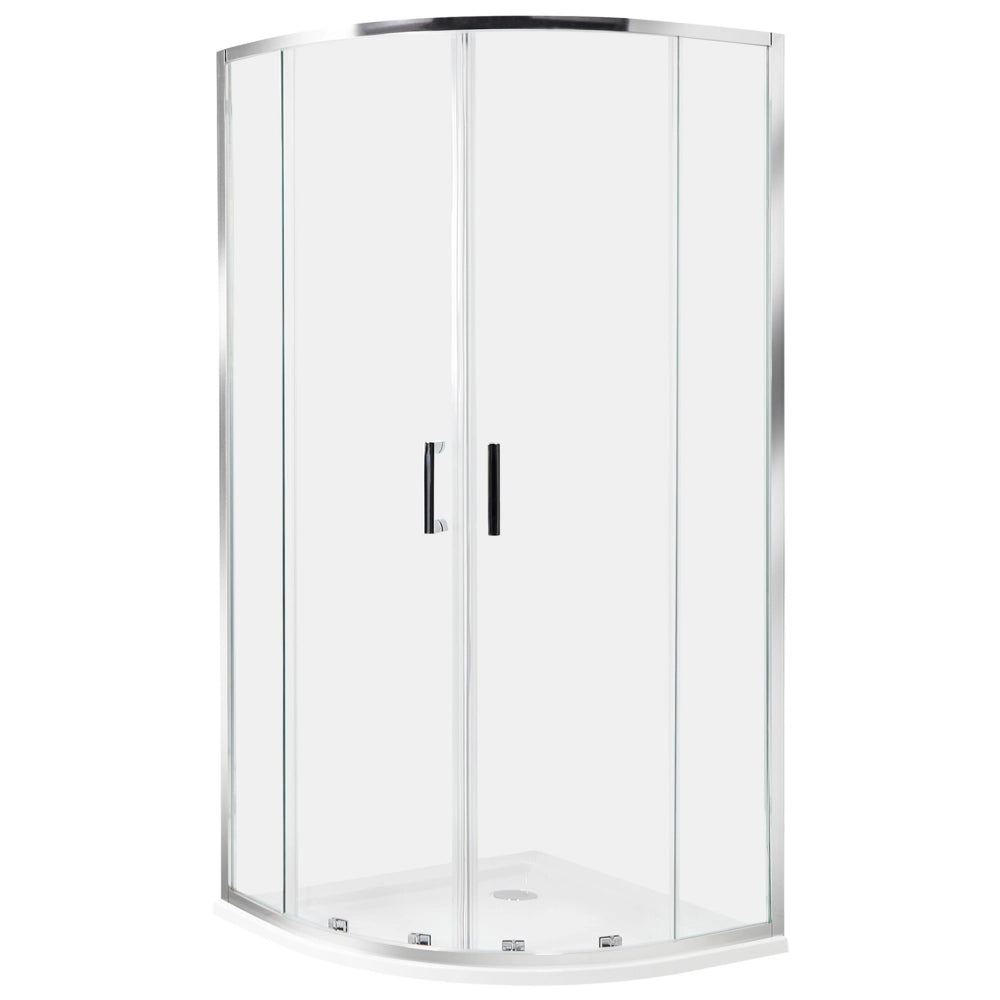 Box Doccia Semicircolare Vetro Temperato Doppia Porta argento 90 x 90 x 185 cm bagno