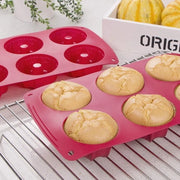 Mini forma a cappello in silicone per torta a forma di cappello, 2 pezzi, 7,5 cm, forma per torta piccola 6 con trattamento antiaderente, 29 x 18,5 x 3,8 cm, rosso