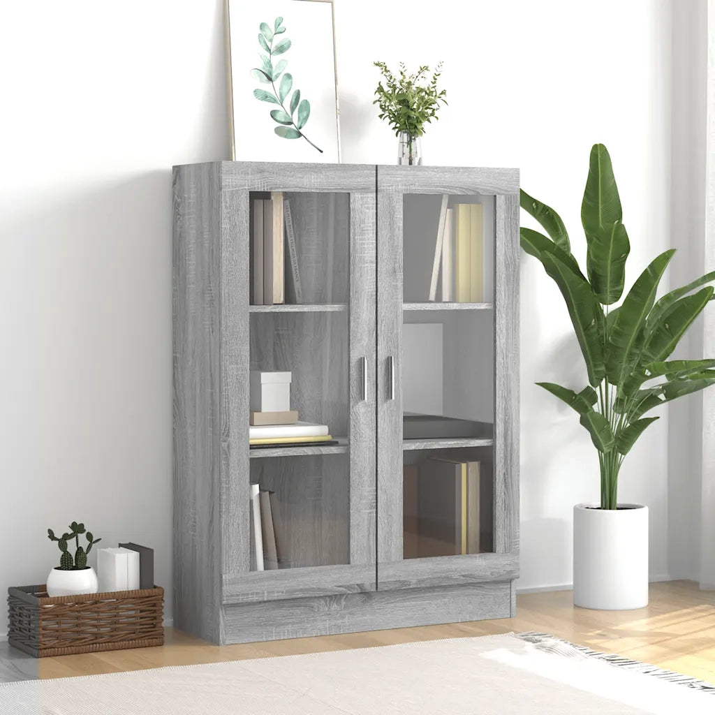 Mobile Vetrina Grigio Sonoma 82,5x30,5x115 cm Legno Multistrato CFW9293357