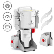 Macina spezie elettrico professionale capacità 2000 g 21 x 9,5 cm 3400 watt acciaio inox 14_0009427
