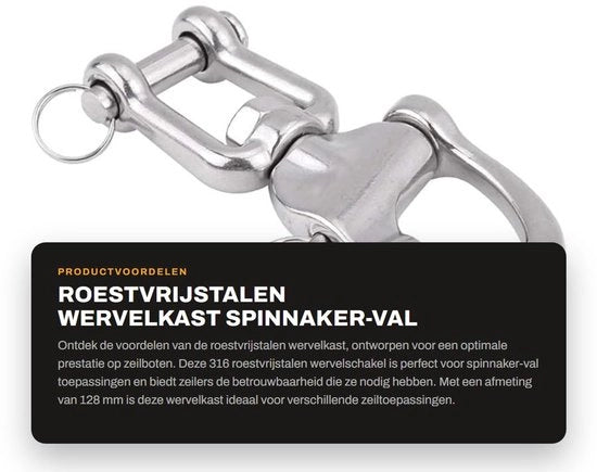 Vite di fissaggio a vite rovente in acciaio inossidabile 316 per vele - Snelspanbeugel - Klauw - Zeilboot - Spinnaker - Resistente allo sfregamento e corrosione - Karabijnhaak