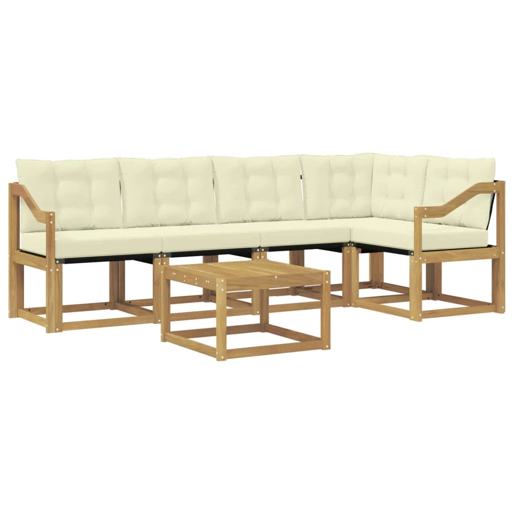 Set di divani da esterno 6 pz Bianco e Crema 3389508