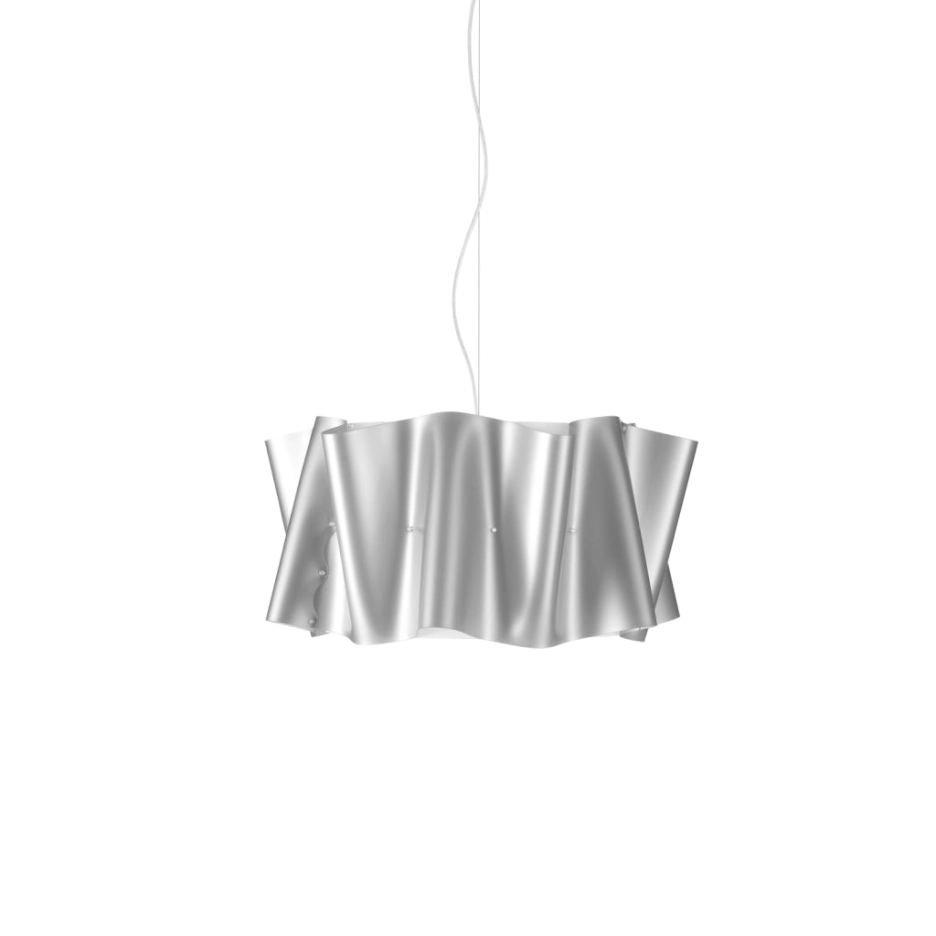 Sospensione Moderna Folio Polilux ® Argento E Metallo Cromo 1 Luce E27 D50Cm