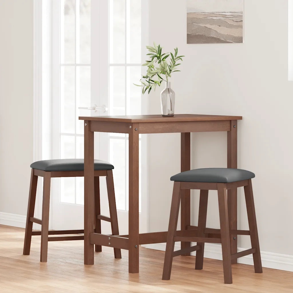 vidaXL Sedie da Bar con Cuscini 2pz Marrone Legno Massello di Hevea