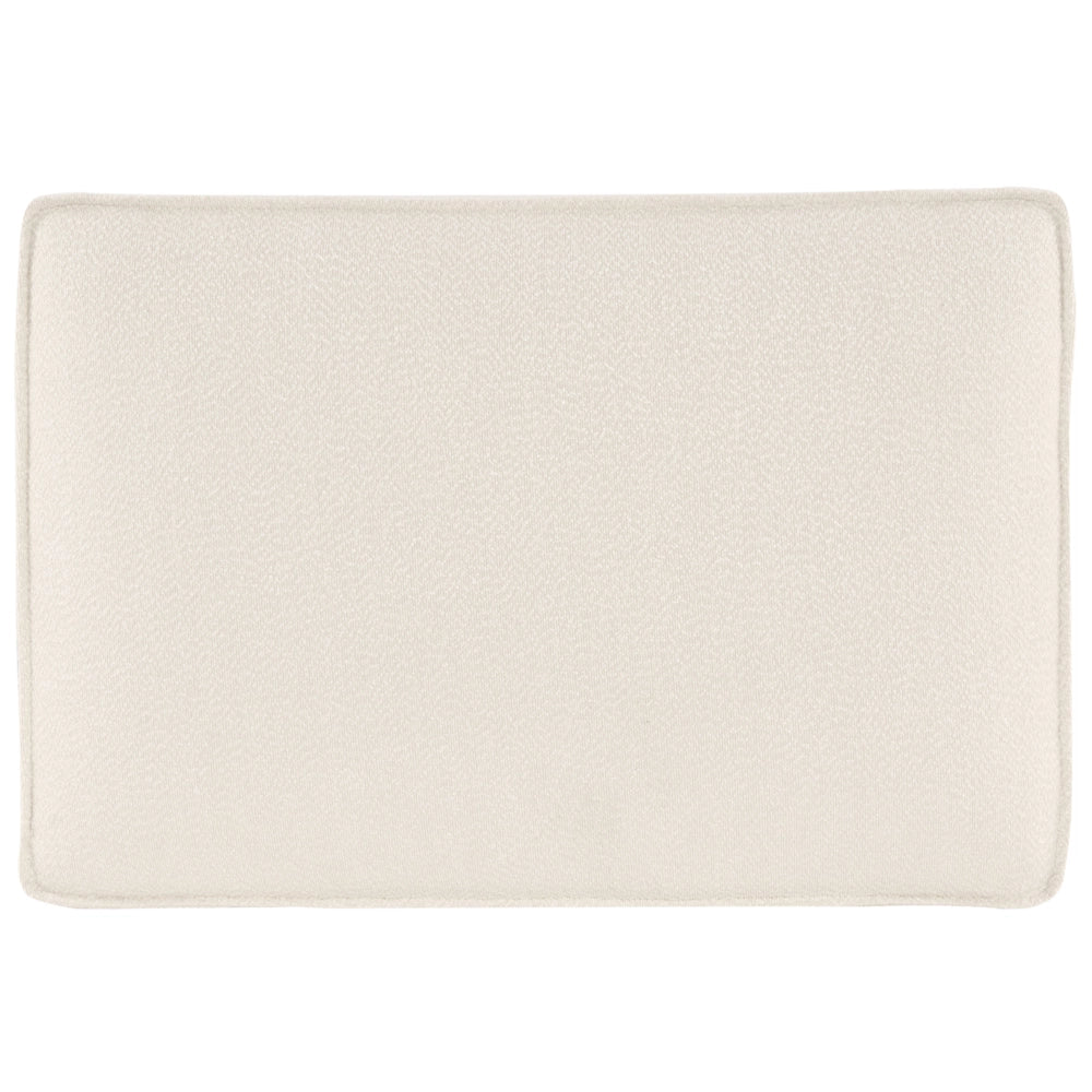 Pouf imbottito in bouclé moderno Elemento di divano Pouf rettangolare Poliestere imbottito Beige chiaro