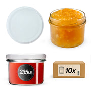 KADAX 10 barattoli di vetro da 235 ml per conserve, coperchi di patè di marmellata Fi82
