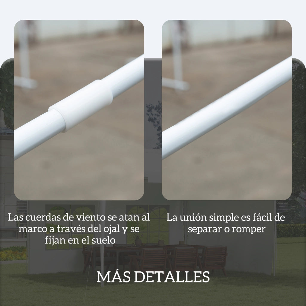 Gazebo da Giardino 395x295x255 cm ¨C Xylo ¨C 2 Laterali 2 Finestre Anti-UV Esterno Bianco