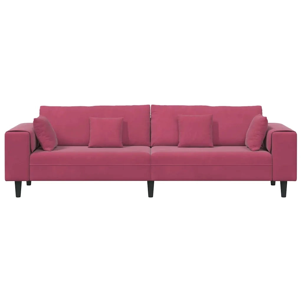Divano Rosso Vino 250 x 77 x 76 cm Velluto 3335157