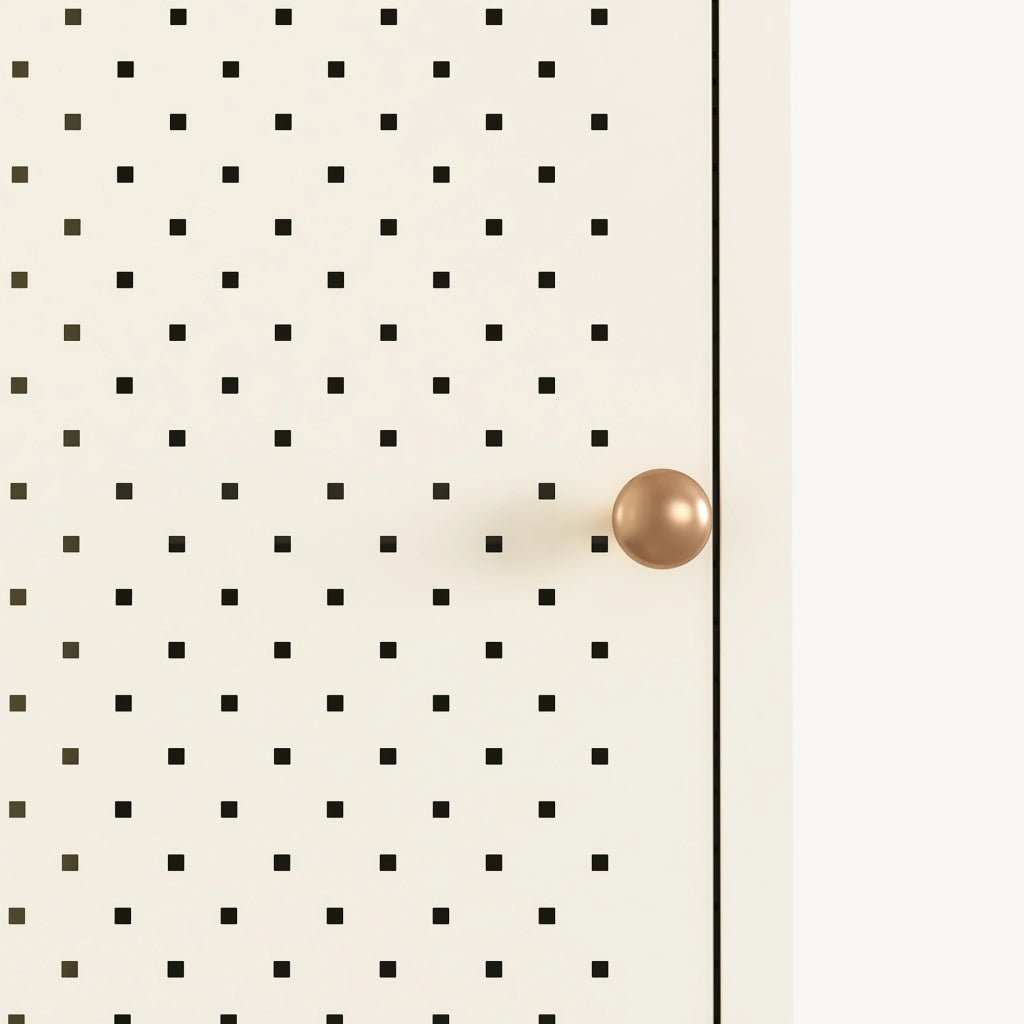 Scarpiera Coleraine con Anta e 3 Ripiani Regolabili 115 x 43 x 35 - Acciaio Bianco Crema [en.casa]