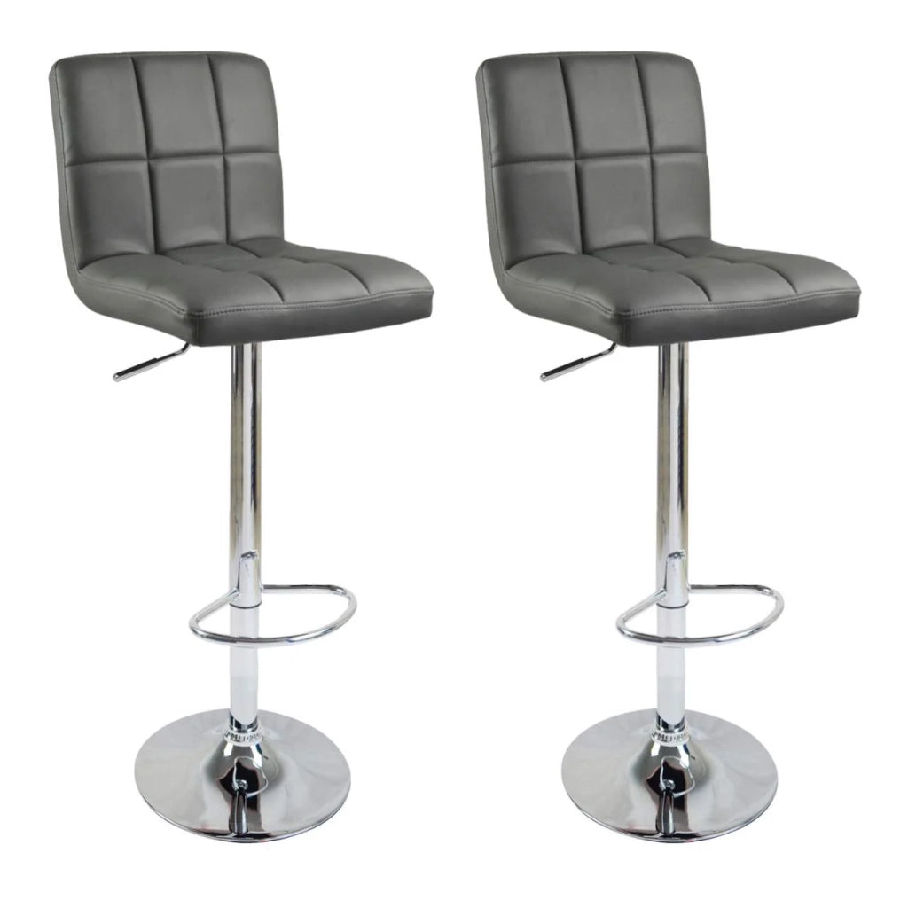 Sgabelli da bar di design in materiale sintetico set da 2 grigio 19_0000456