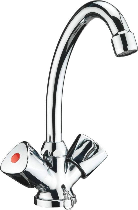 Wastafelkraan con Regolazione Alta Uscita - Design a Doppia Maniglia per la Stanza da Bagno