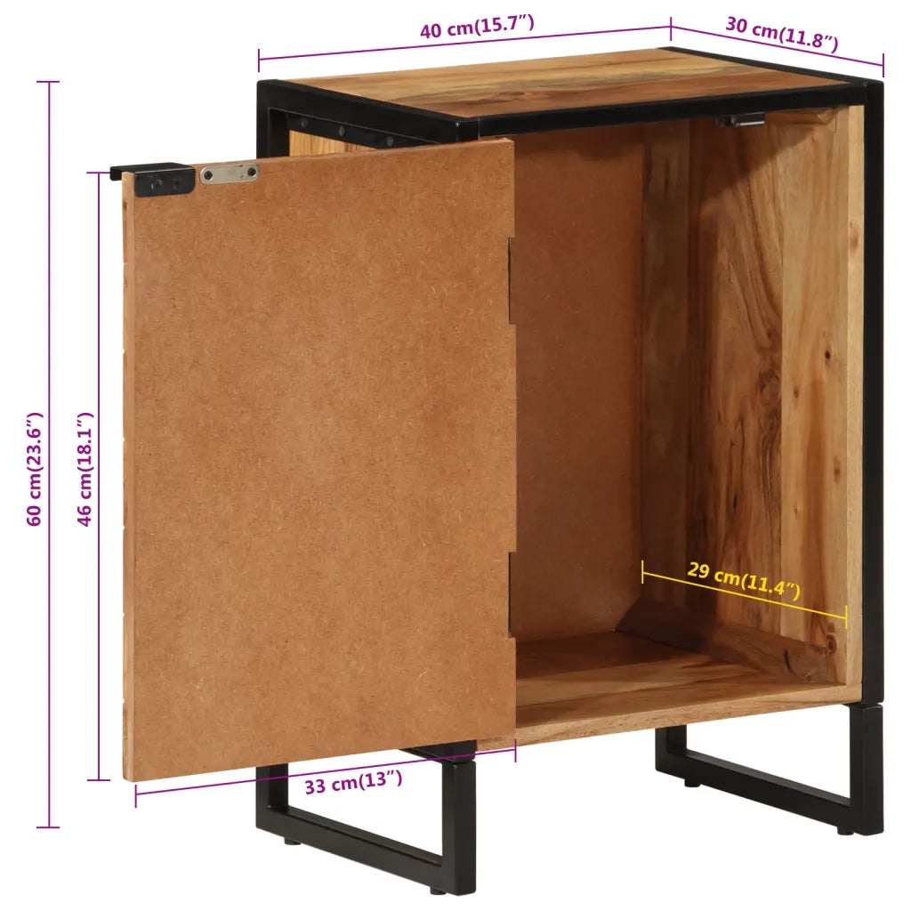 Mobile da Bagno 40x30x60 cm in Legno Massello di Acacia e Ferro 372748