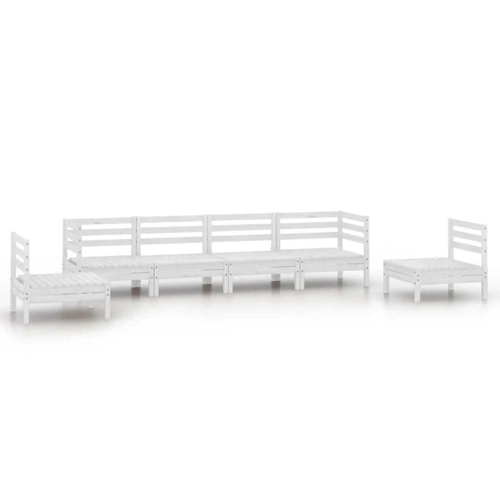 Set di mobili da giardino mobili da esterno 6 pezzi bianco legno di pino massiccio 02_0016969