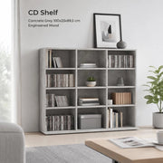 CD Rack, Concrete Grey, 100x23x89.5 Cm, Wood-based Material