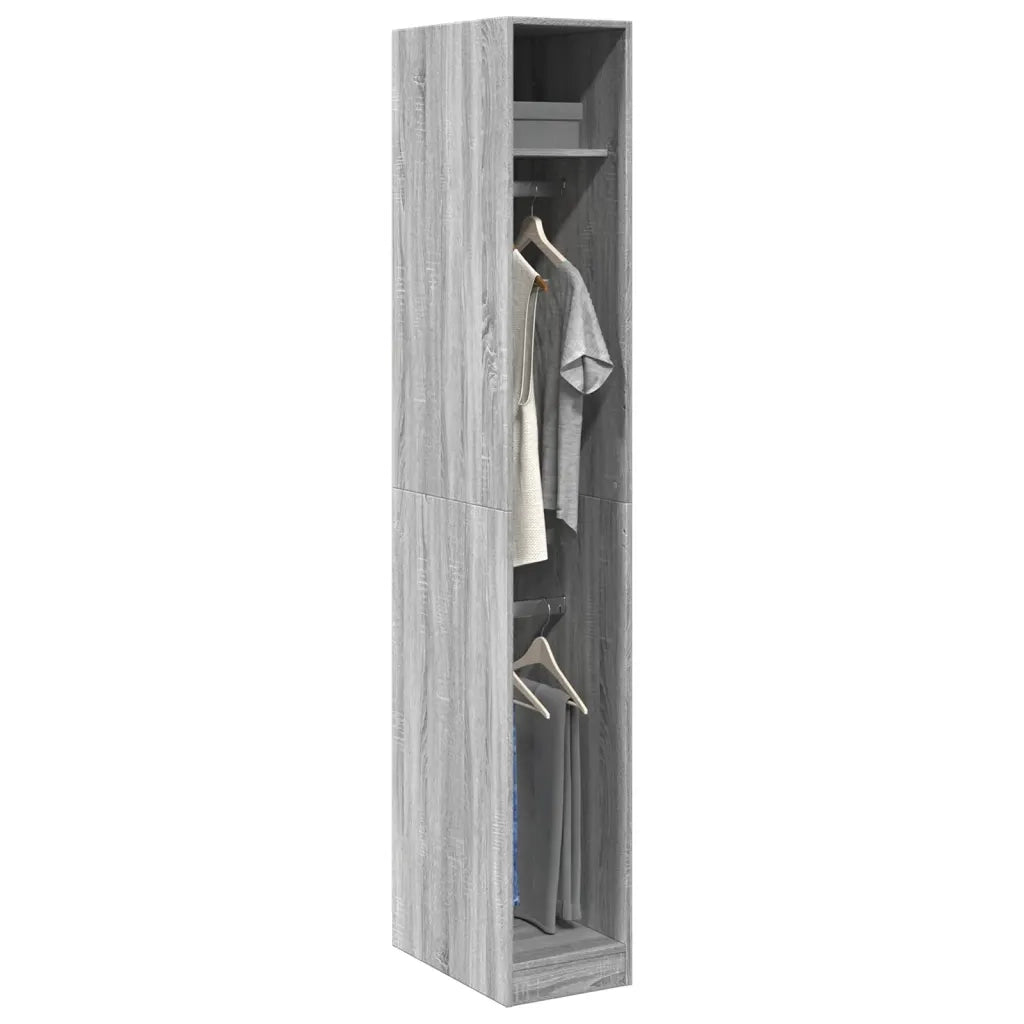 vidaXL Armadio Grigio Sonoma 30x50x200 cm in Legno Multistrato