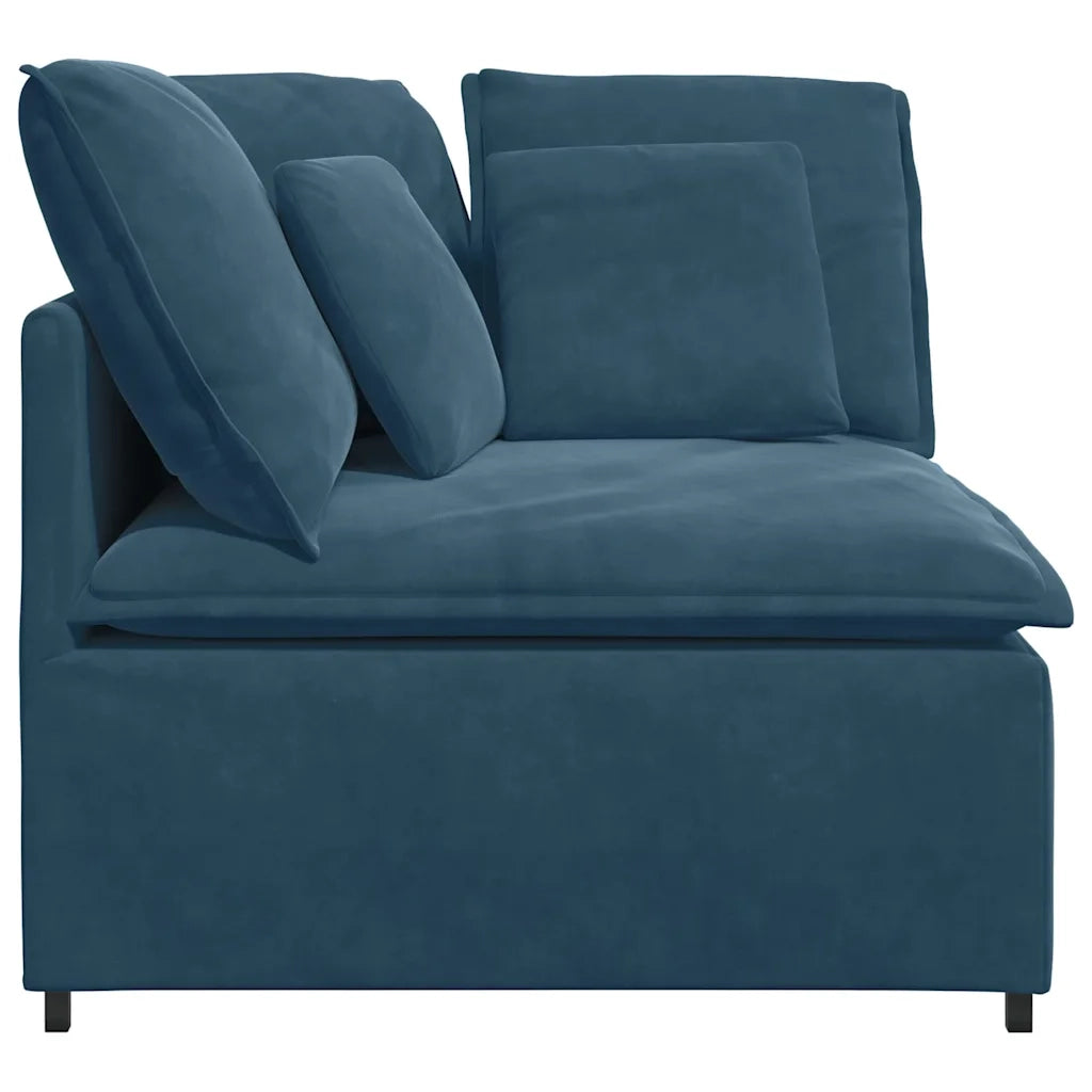 Modulo Angolare Divano Modulare con Cuscini Blu 100 cm 4104458