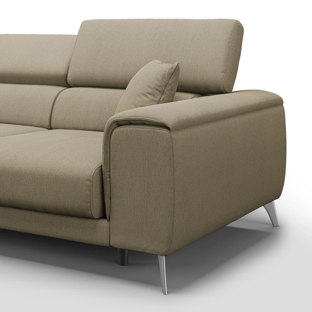 Fusion Divano con 3 sedute allungabili in tessuto smacchiabile T05 260 cm cammello