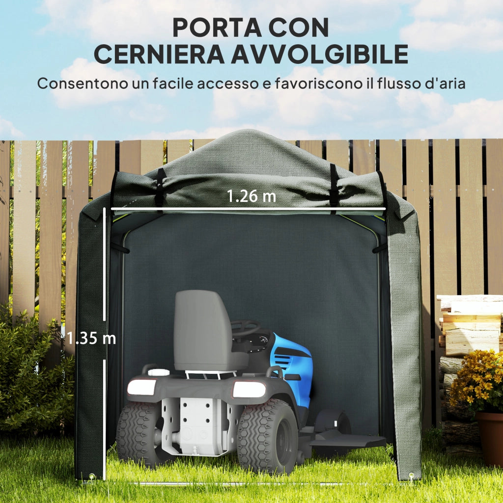Tenda Garage con Porta Avvolgibile ¨C Zephmum ¨C 220x157x165 cm Grigio Scuro Metallo Zincato