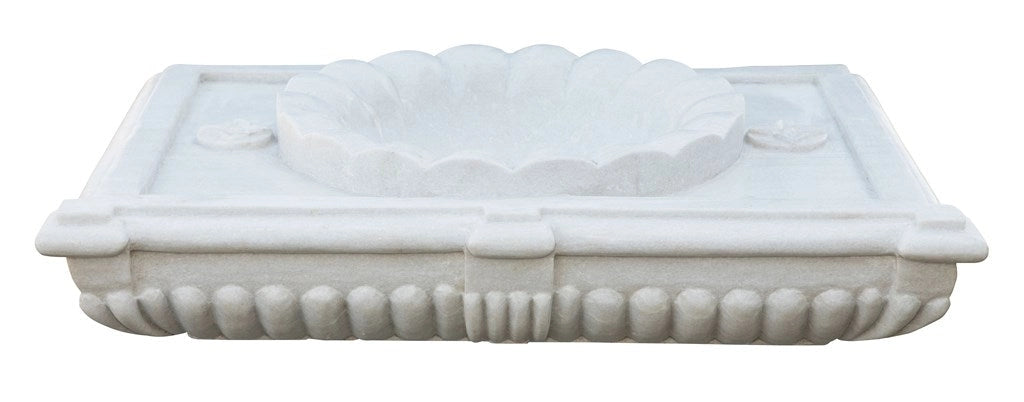 Biscottini LAVABO IN MARMO SMERLATO BIANCO L80XPR56XH18 CM Vasca realizzata completamente