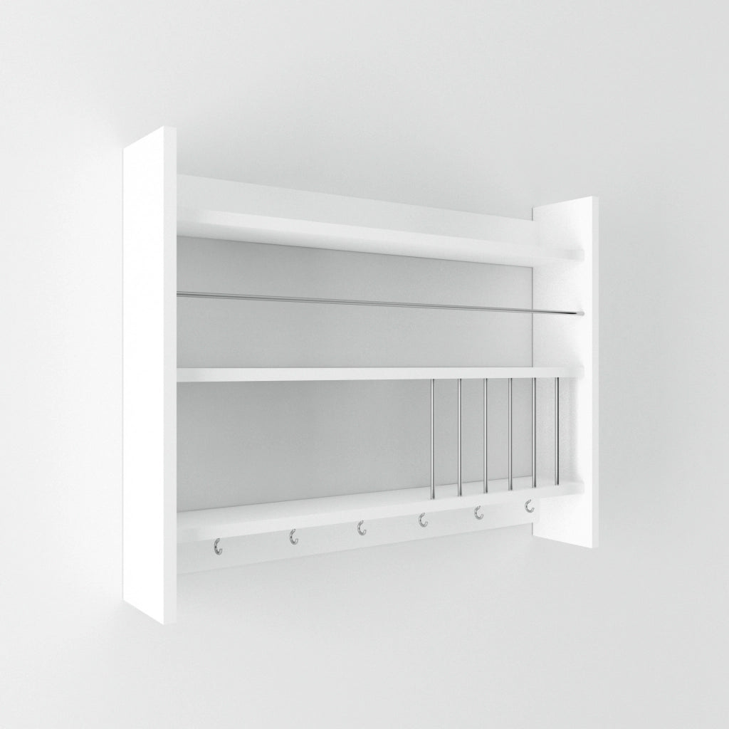 Scaffale da cucina in legno "Kolin" - 85 x 13 x 65 cm - Bianco