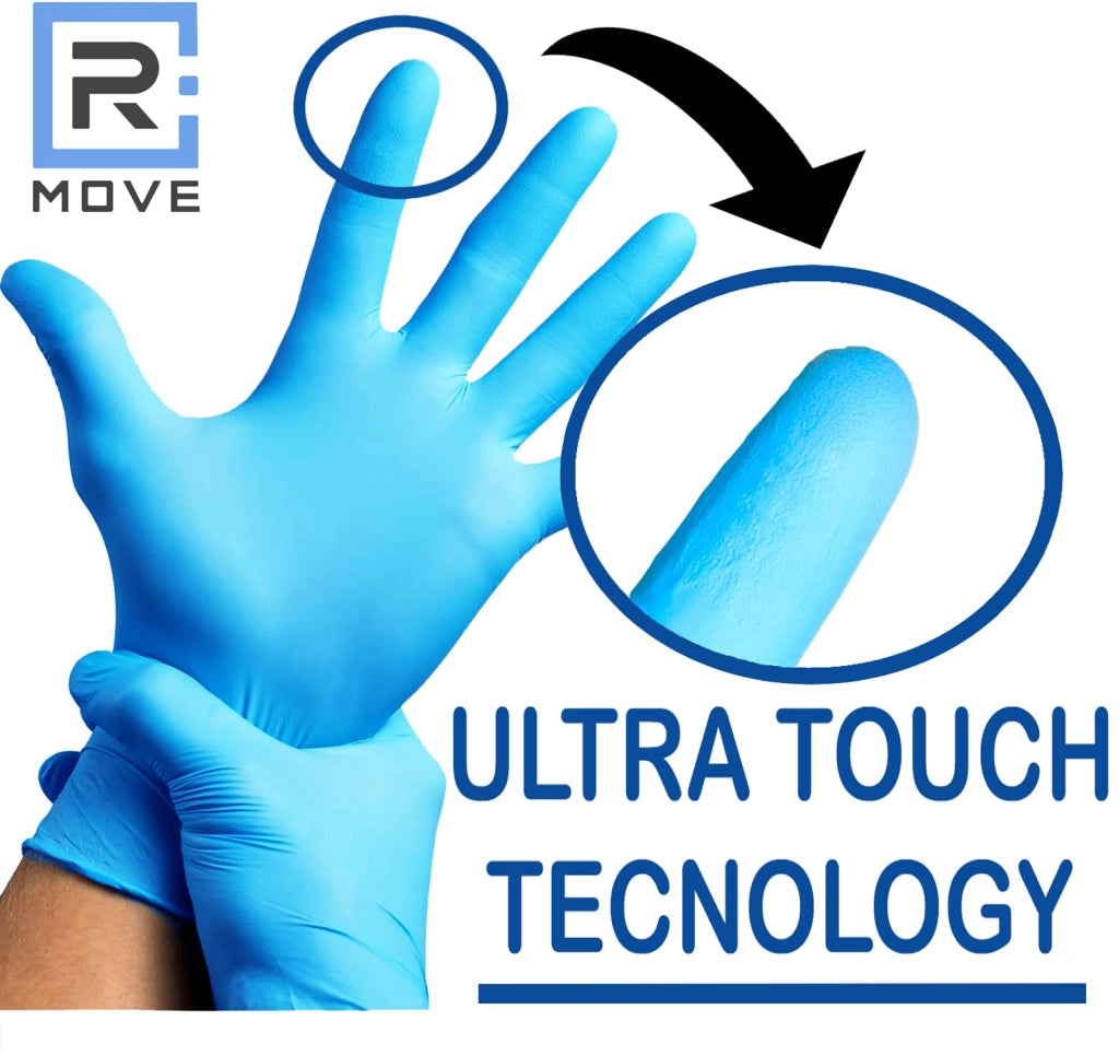 100 guanti in Nitrile Blu XL senza polvere, senza lattice, ipoallergenici, guanti monouso per Estetisti, Tatuatori, Ambiti Medici, guanti per alimenti (XL, Blu)