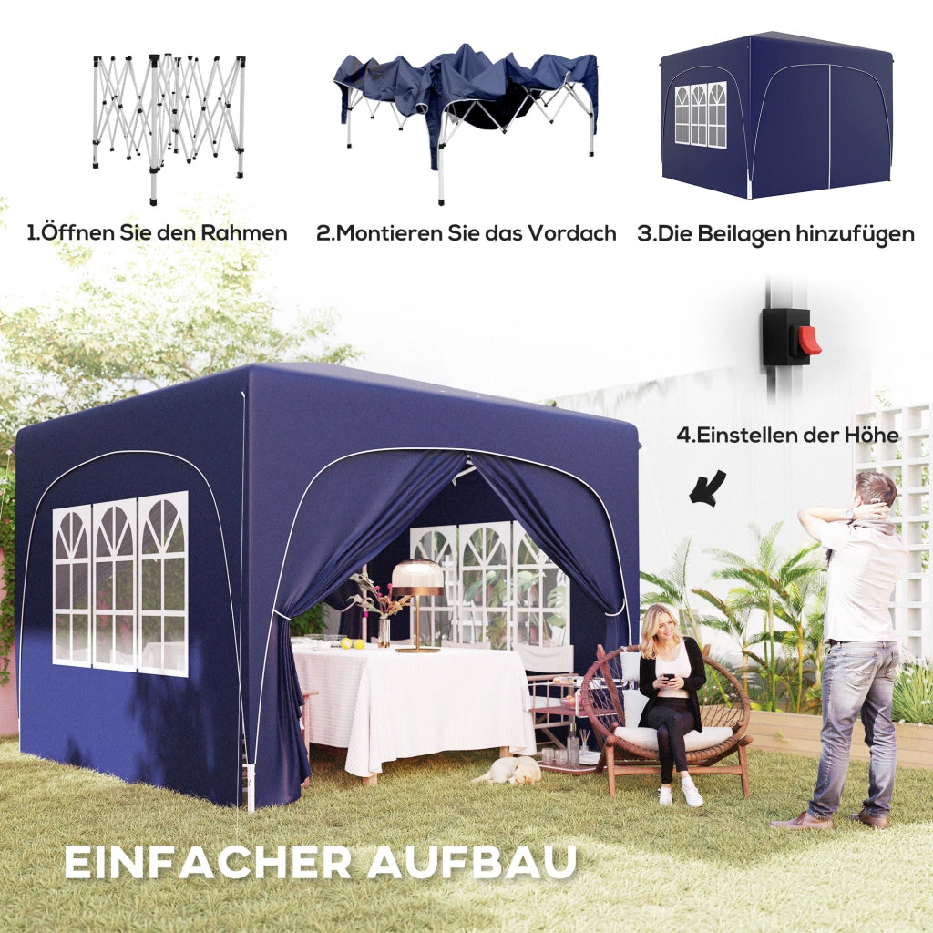 Gazebo da giardino pieghevole ¨C zephmum ¨C Grigio sabbia 3x3 m