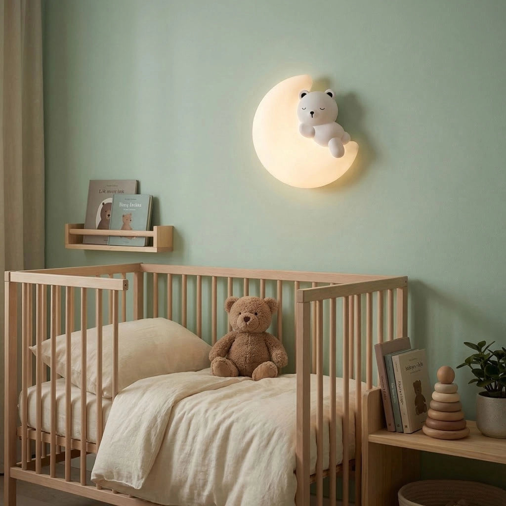 Applique Da Parete Led G180-w Orso Sulla Luna