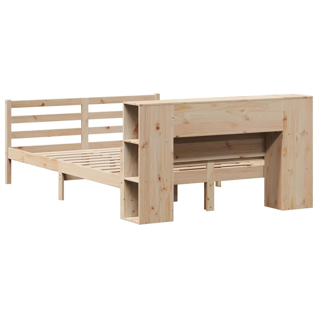 Letto Libreria senza Materasso 140x200 cm in Legno di Pino 3322203