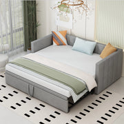Letto poltrona estraibile in velluto grigio 180x200 cm