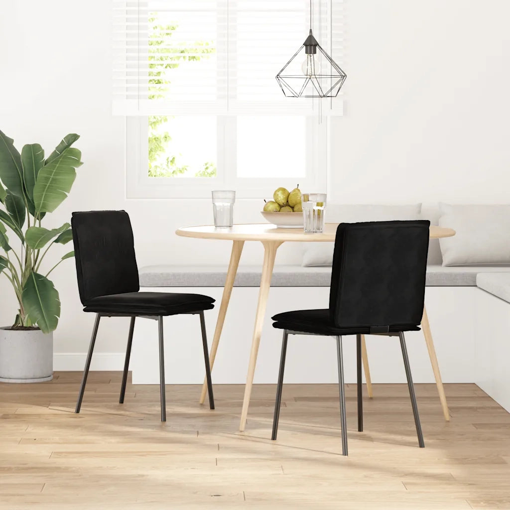 vidaXL Sedie da Pranzo 2 pz Nere in Velluto