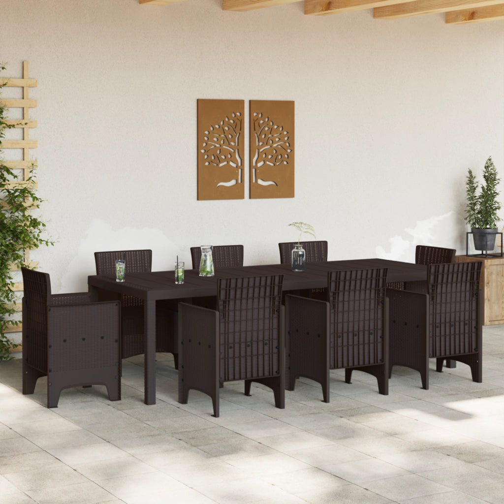Tavolo da Giardino  Marrone 250x100x73 cm Poly Rattan