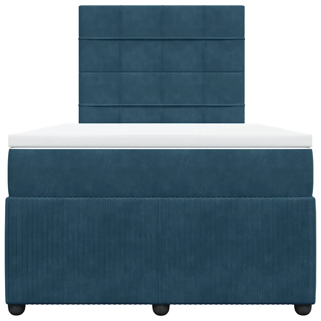 Giroletto a Molle con Materasso Blu 120x190 cm in Velluto
