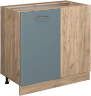 Mobile ad angolo cucina R-Line, Grigio-blu, 86 cm senza piano di lavoro, per la libera combinazione all'interno di sistemi cucina modulari