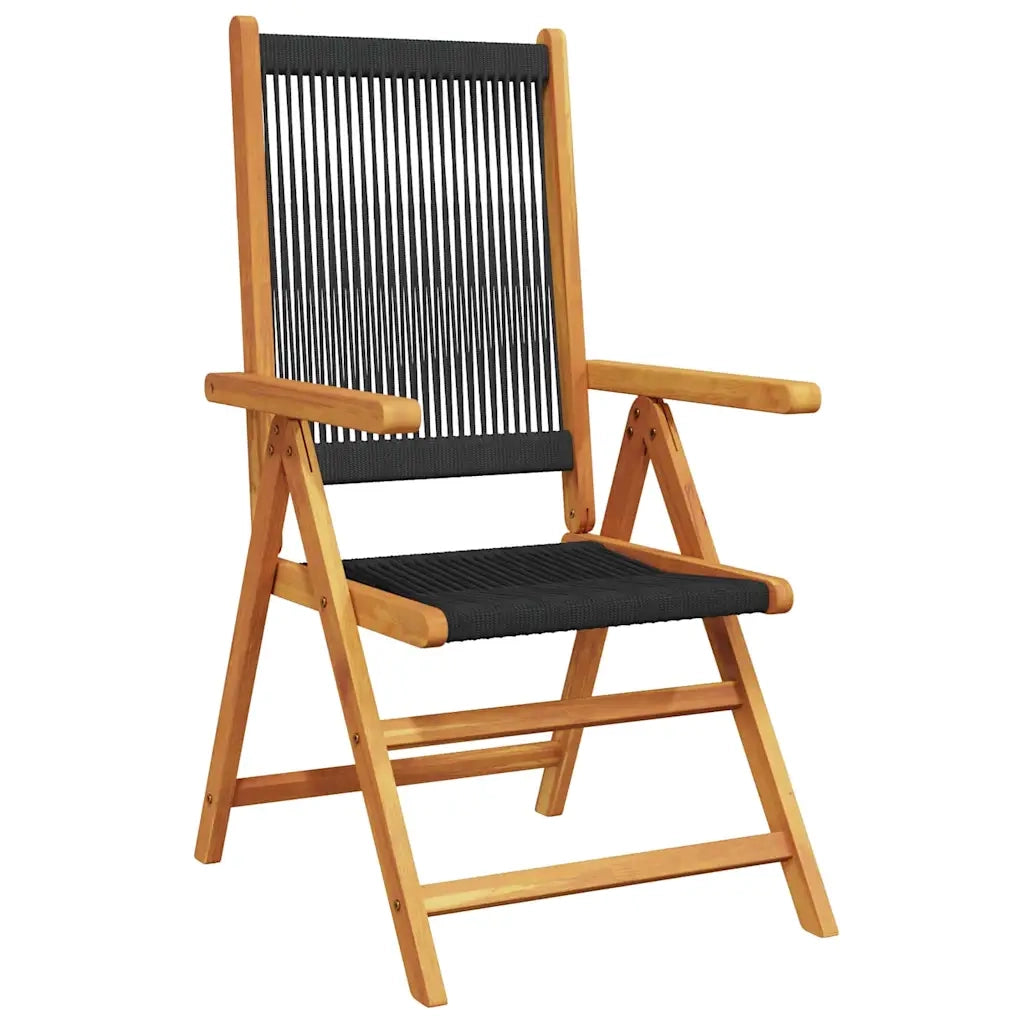 Set da Pranzo per Giardino 7 pcs Nero Legno di Acacia Massello 3375737