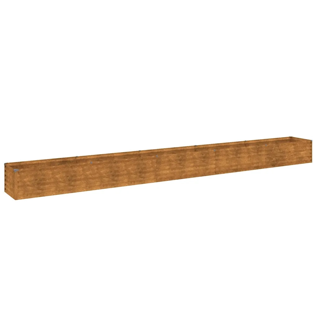 Letto rialzato da giardino 482x50x36 cm in acciaio Corten 151979