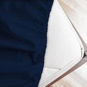 Lenzuolo letto sotto con angoli 100% puro cotone Made in Italy tinta unita Blu - 1 Piazza e mezza
