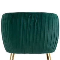 Poltrona da Salotto Imbottita con Braccioli e Schienale, Design Moderno, Gambe in Metallo, 71x72x73 cm, Verde