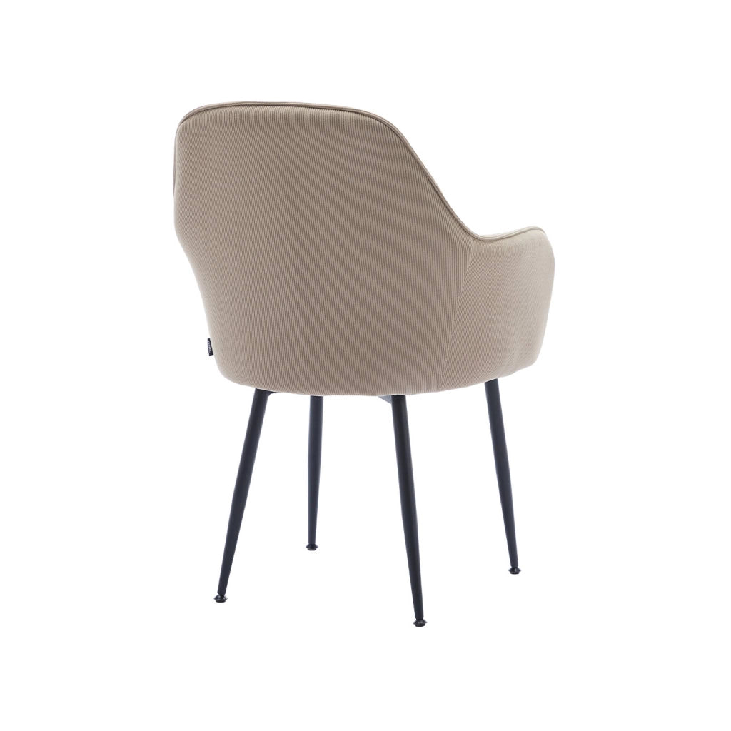 Poltrona in velluto a coste con gambe in metallo, beige